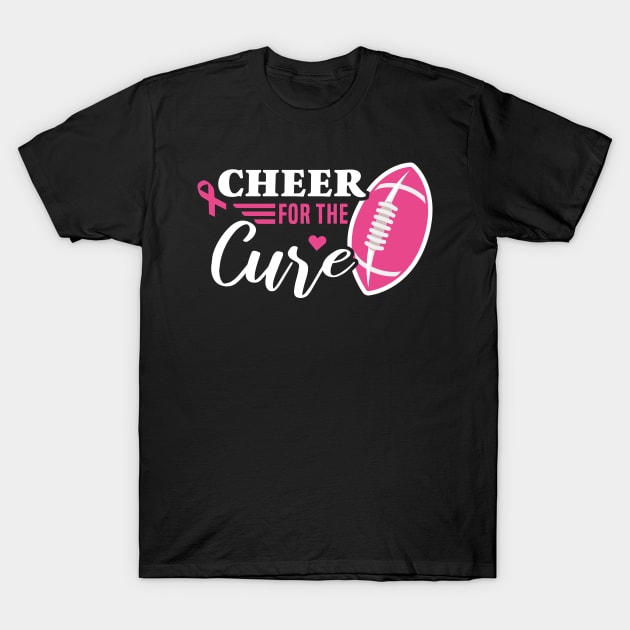 Cheer For A Cure Breast Cancer Shirt Pink Ribbon Football T-Shirt by Spreadlove